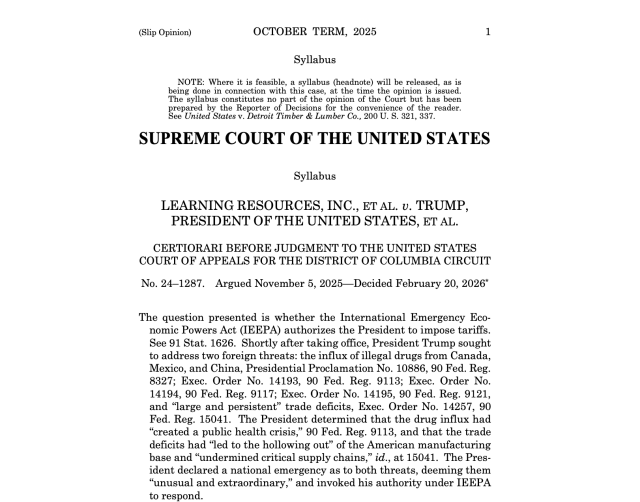 旧关税判无效：退税或超1750亿美元，特朗普反手加征15%